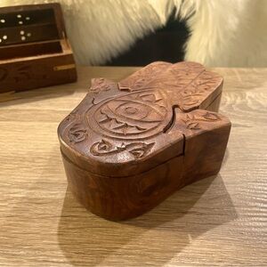 rosewood puzzle box and incense burner